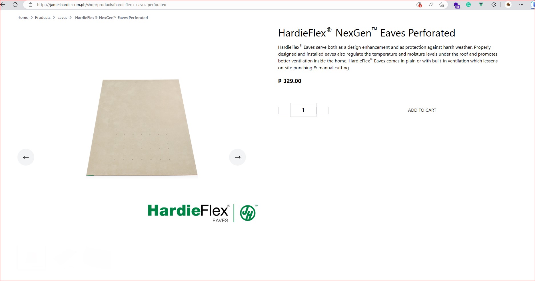 James Hardie Ecommerce screenshot 10